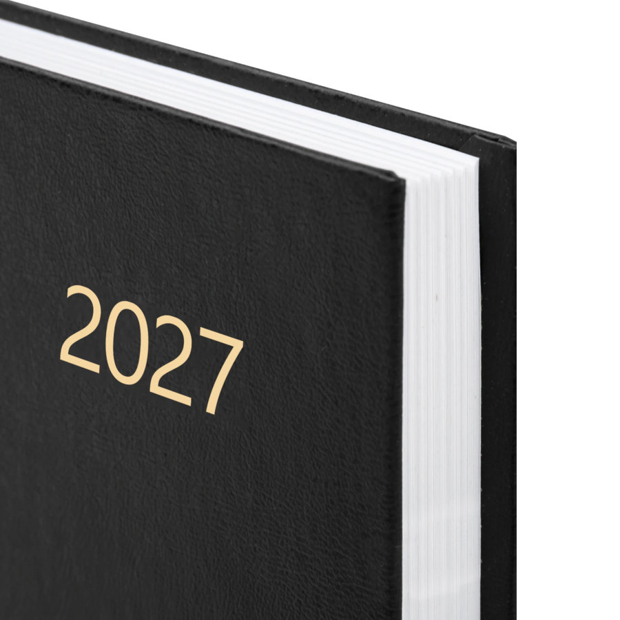 Ежедневник датированный 2027 145х215 мм, А5, STAFF, обложка бумвинил, черный