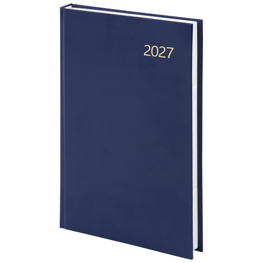 Ежедневник датированный 2027 145х215 мм, А5, STAFF, обложка бумвинил, синий
