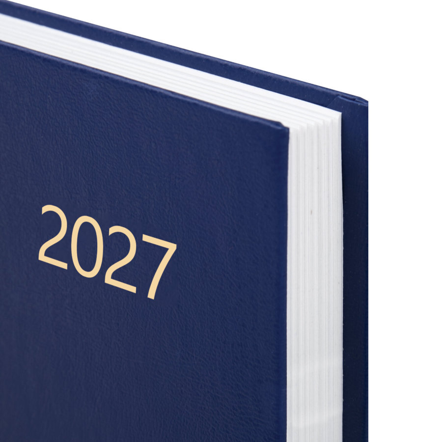 Ежедневник датированный 2027 145х215 мм, А5, STAFF, обложка бумвинил, синий