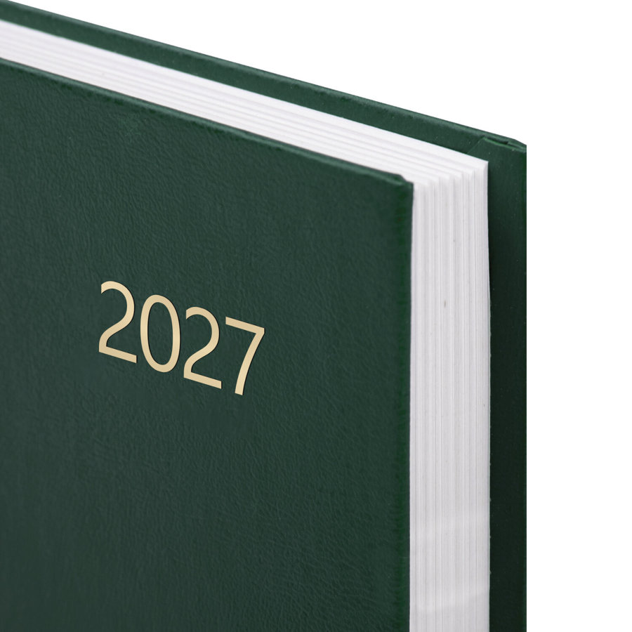 Ежедневник датированный 2027 145х215 мм, А5, STAFF, обложка бумвинил, зеленый