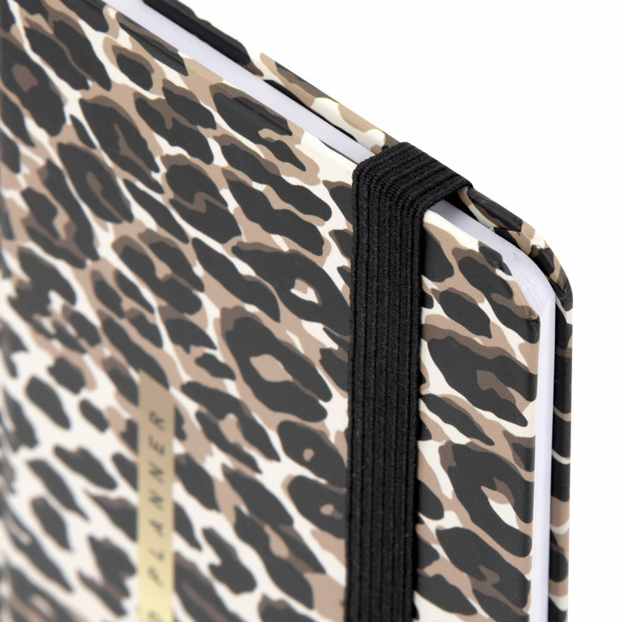 Еженедельник недатированный с резинкой 171х93 мм, BRAUBERG, твердый, 64 л., "Leopard print"