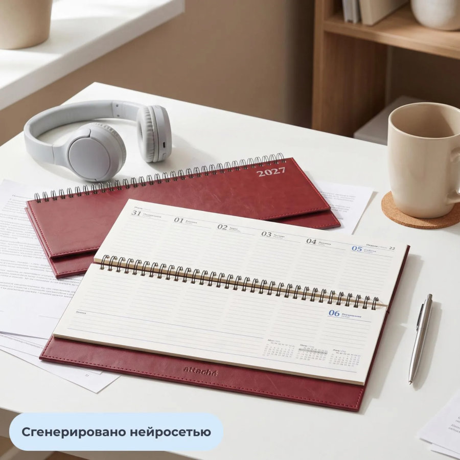 Планинг датированный Attache 2027 60л, бордо