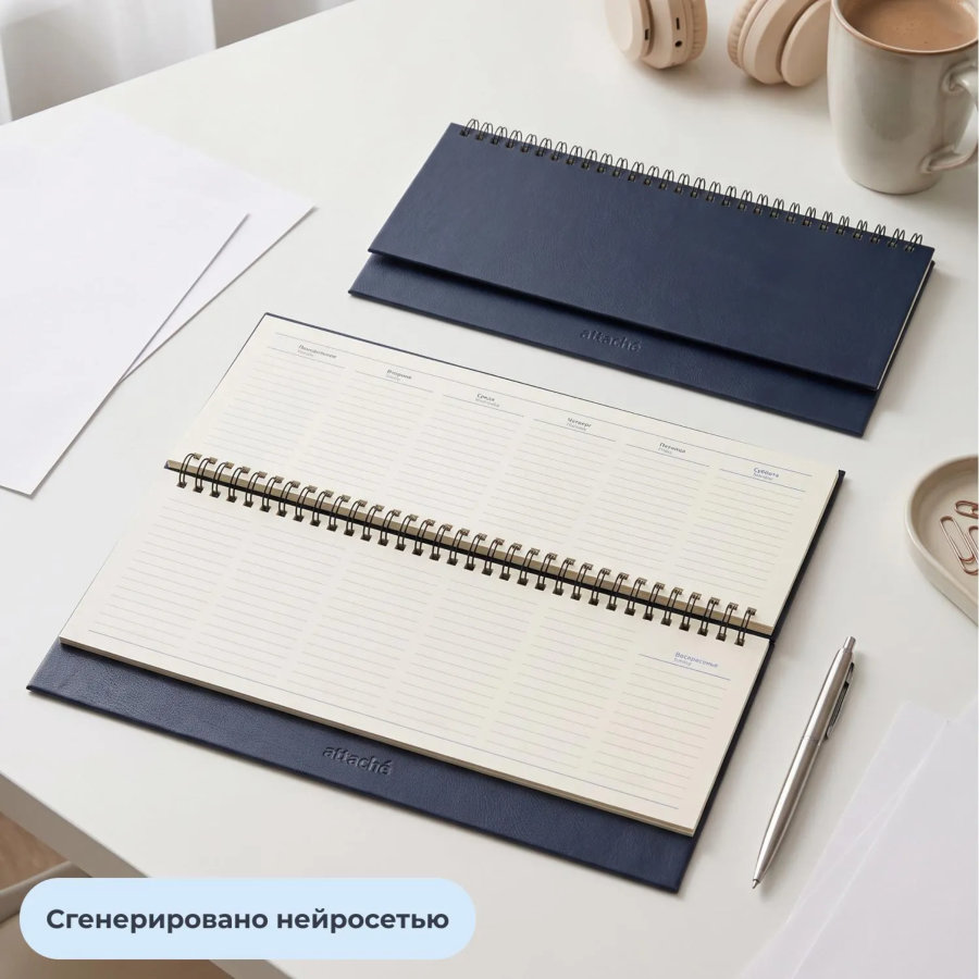 Планинг недатированный Attache 64л, синий балакрон