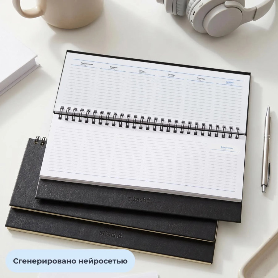 Планинг недатированный Attache 64л, черный балакрон