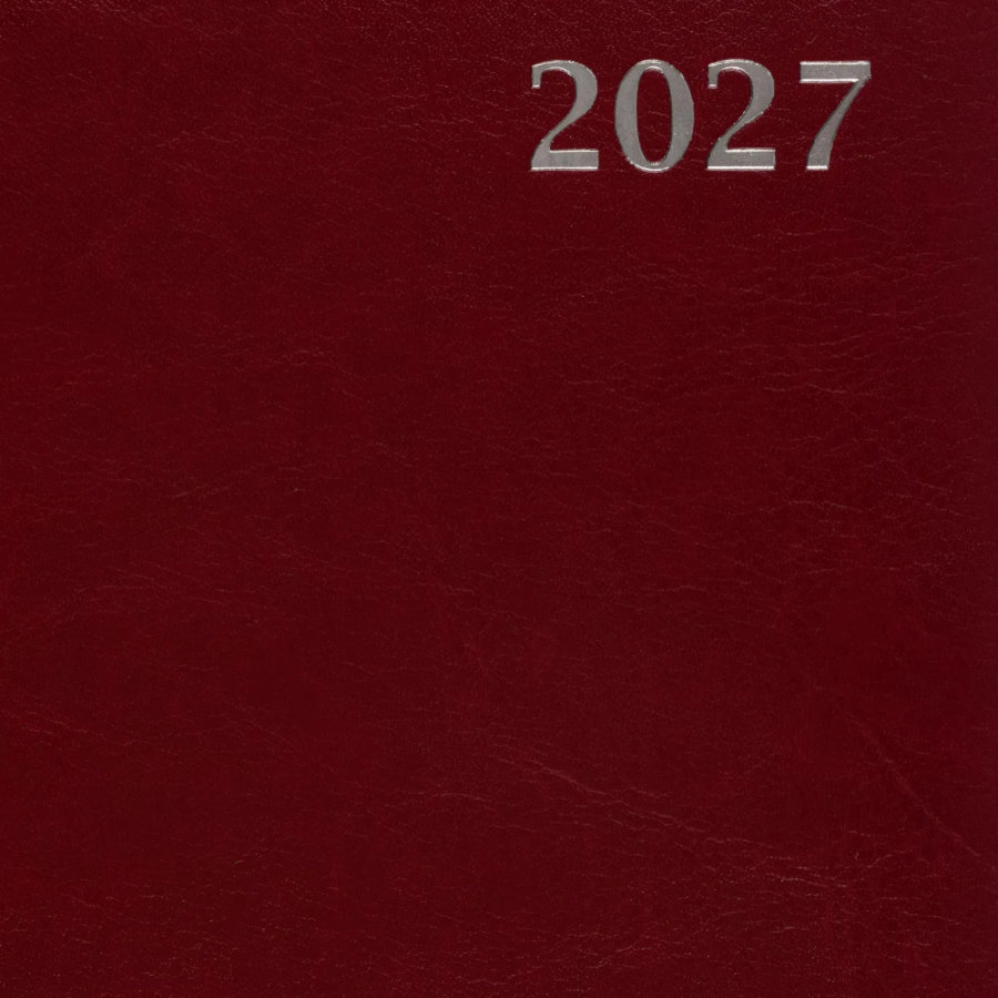 Ежедневник датированный 2027 Attache АГЕНДА А5 168л 138x213 под кожу бордов