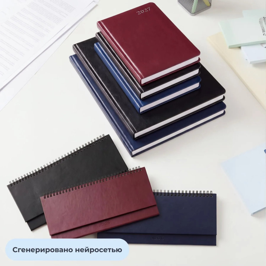 Ежедневник недатированный Attache А4 210х297мм 160л синий балакрон