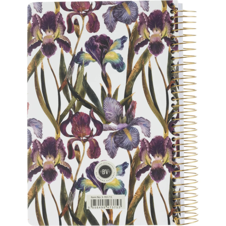 Ежедневник недатированный CUTE DIARY А5,BV,136,ИРИСЫ, зол.греб, 3-701/15