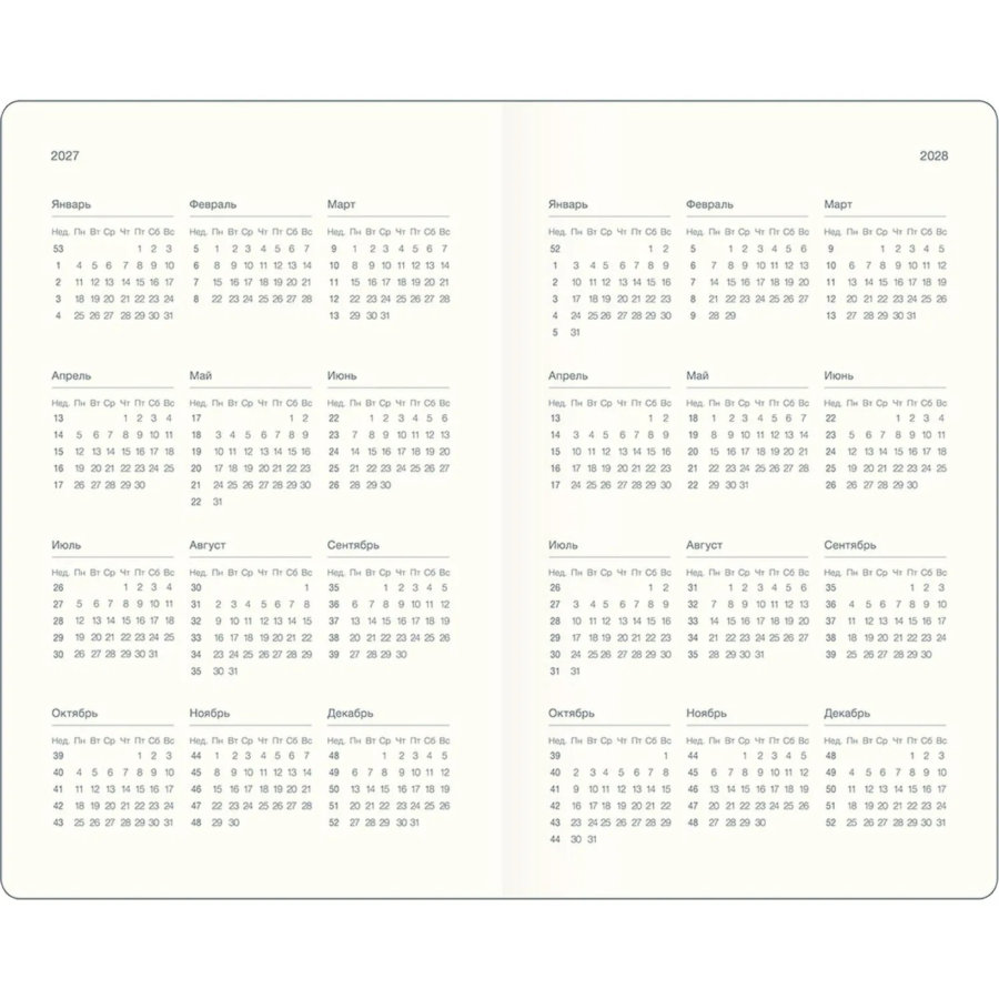 Еженедельник датированный 2027 IF 130x205 64л мяг рез Безгранич I2037/black