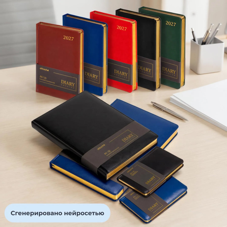Еженедельник недатированный Attache А6 64л 100x150мм черный