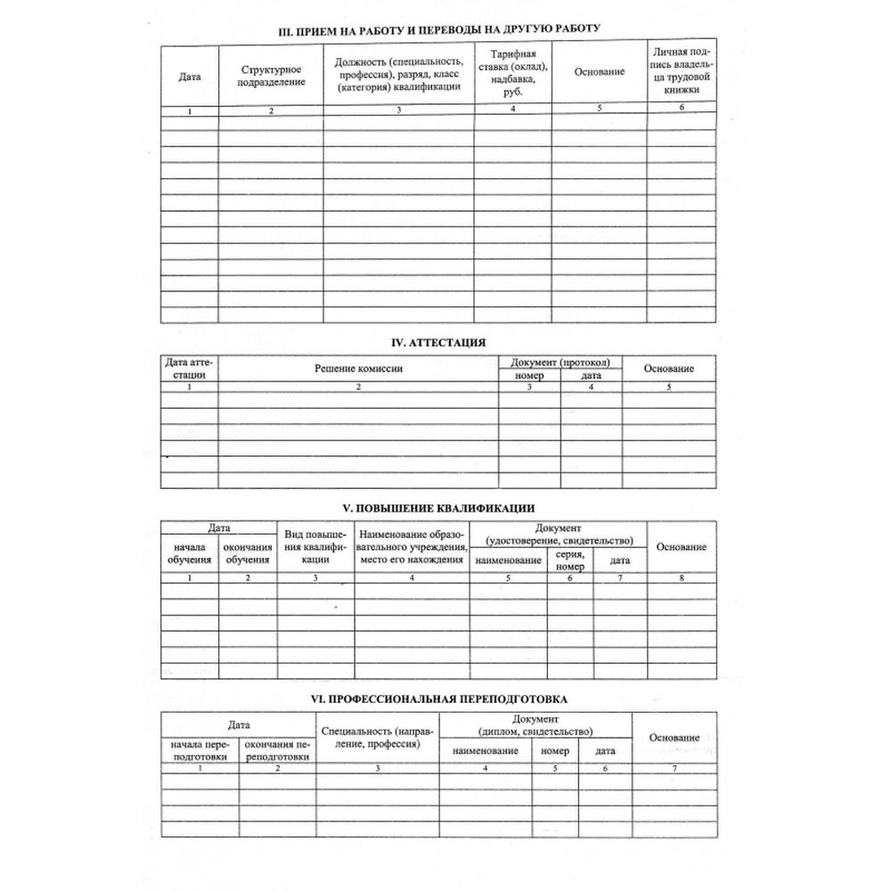 Бланк Карточка личная А3 форма Т2 (50шт/термопл.)