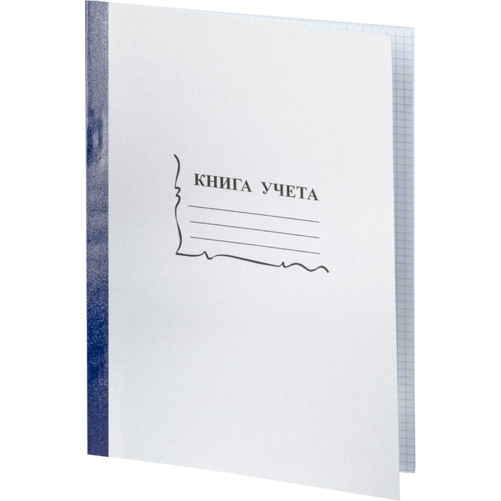 Книга учета 96л, А4, клетка, скрепка, обложка плотный картон АЛЬТ