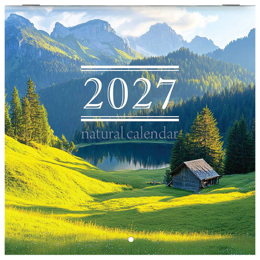 Календарь настенный перекидной 2027 г., BRAUBERG, 12 листов, 21,4х42,8 см, МИНИ, "Nature"