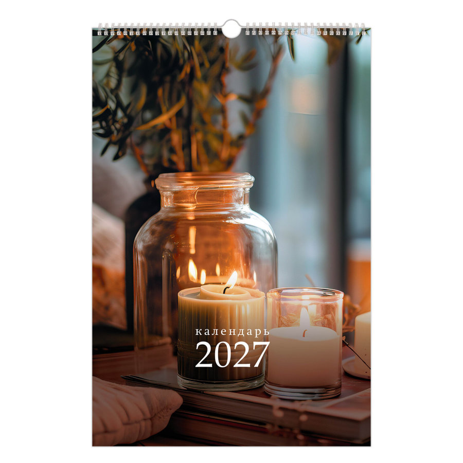 Календарь на гребне с ригелем 2027 г., 30х45 см, BRAUBERG, "Уют"