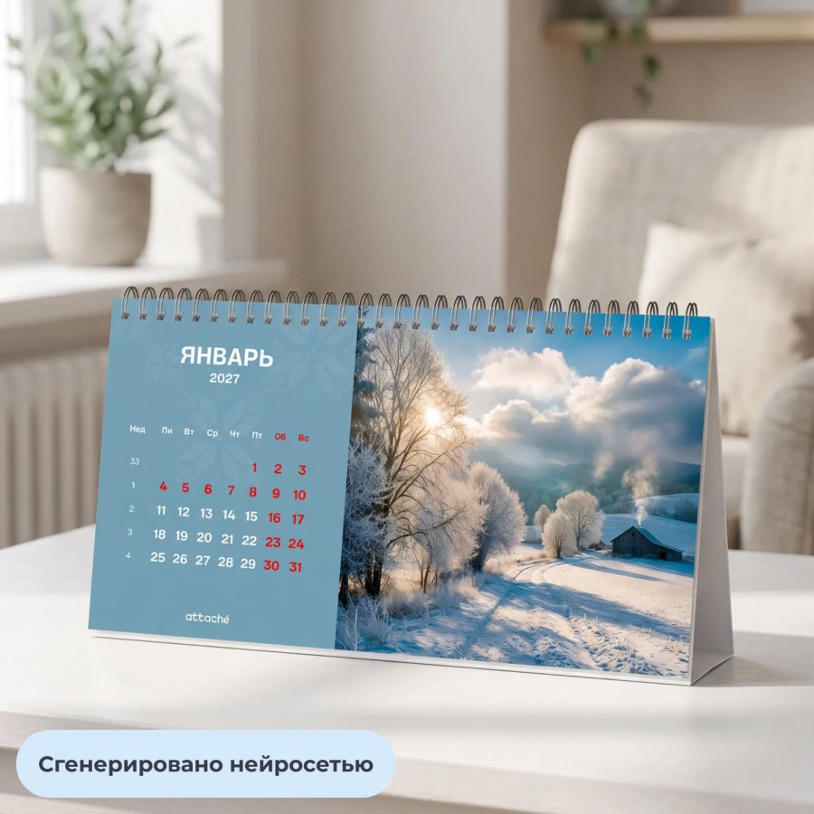 Календарь-домик настольный 2027 Attache деревня 240х130мм