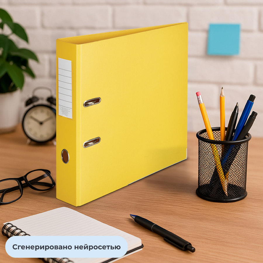 Папка-регистратор Attache Bright colours 80 мм, желтая 