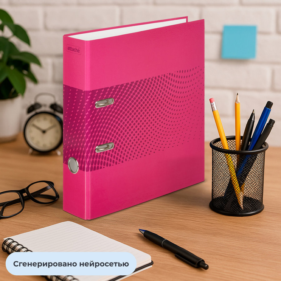 Папка-регистратор Attache Digital,75 мм, розовая 