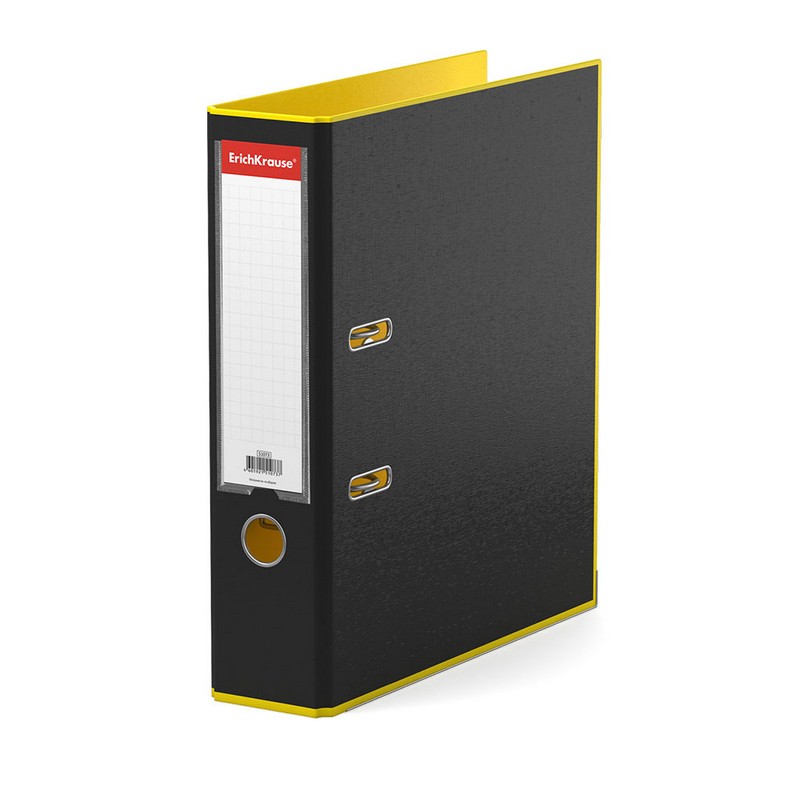 Папка–регистратор с арочным механизмом ErichKrause, Accent, А4, 70 мм, желтый