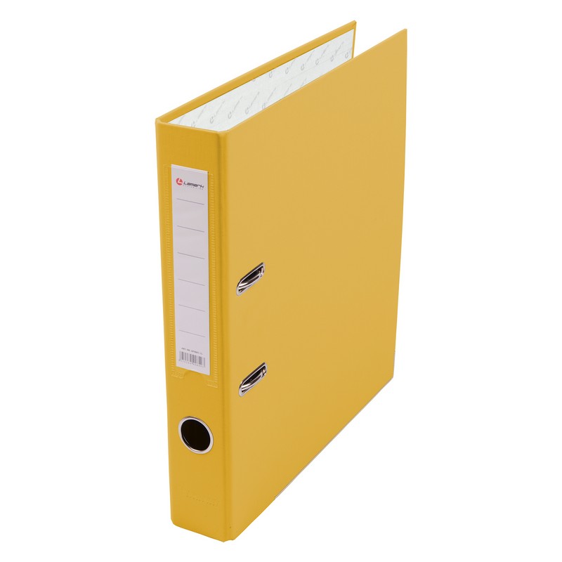 Папка-регистратор Lamark PP 50 мм желтый, металл.окантовка, карман