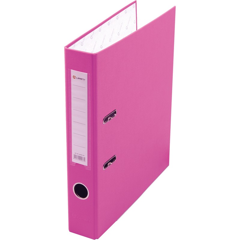 Папка-регистратор Lamark PP 50мм розовый, металл.окантовка, карман