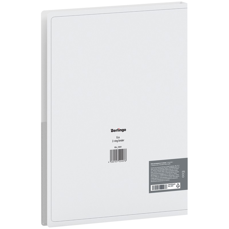 Папка на 2 кольцах Berlingo "Eco", 24мм, 600мкм, D-кольца, с внутр. карманом, с рисунком