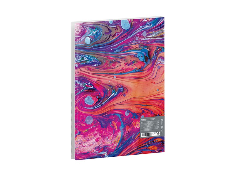 Папка на 4 кольцах Berlingo "Color Storm", 24мм, 600мкм, D-кольца, с внутр. карманом, с рисунком