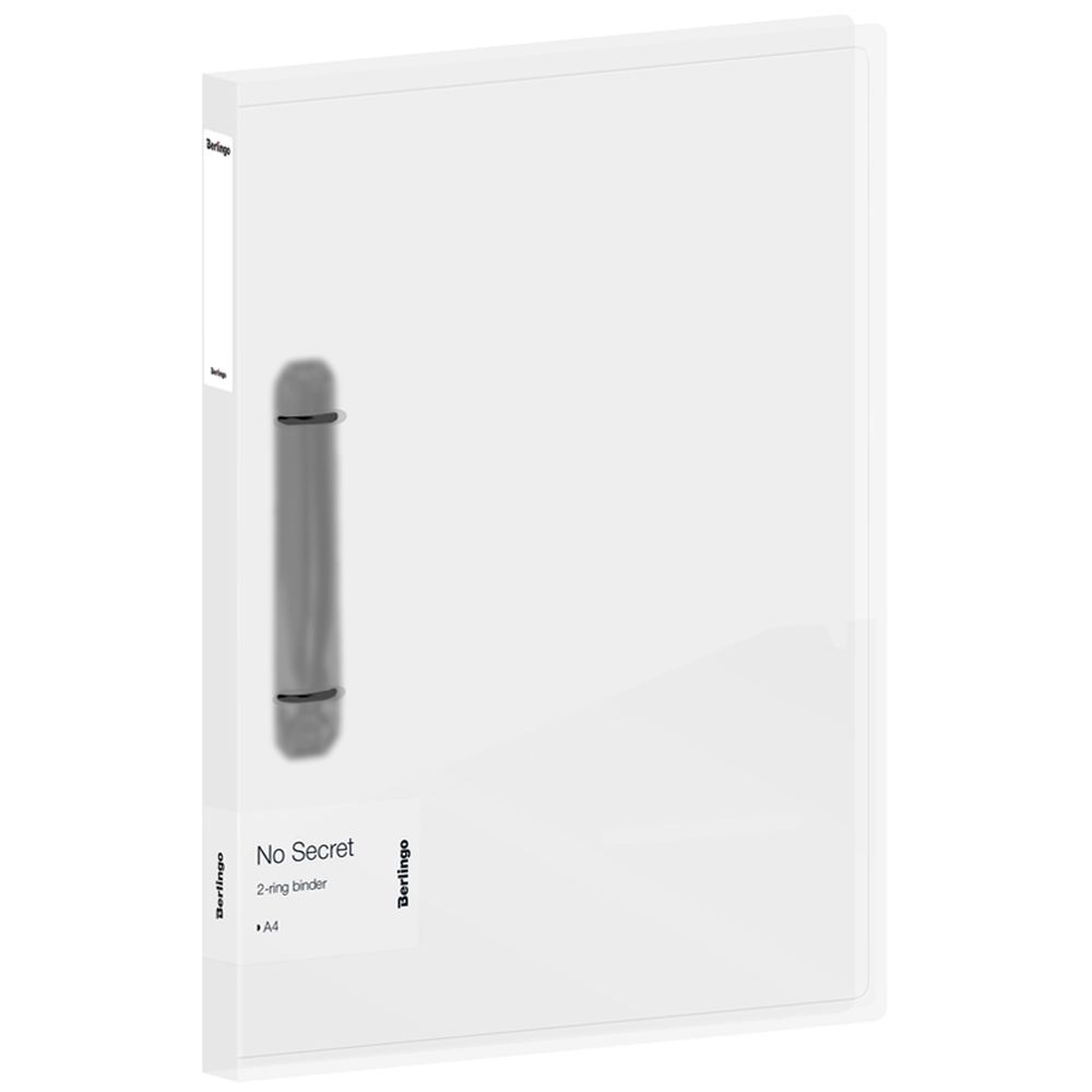 Папка на 2 кольцах Berlingo "No Secret", 24мм, 700мкм, полупрозрачная, D-кольца, с внутр. карманом