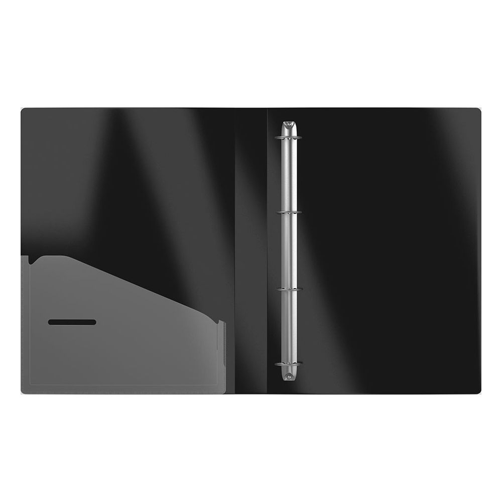 Папка на 4 кольцах пластиковая ErichKrause MEGAPOLIS, 24 мм, А4, черный 