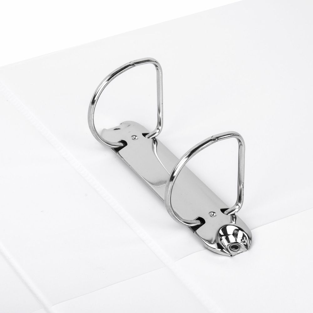 Папка ПАНОРАМА на 2 кольцах, ПРОЧНАЯ, картон/ПВХ, BRAUBERG "Office", БЕЛАЯ, 65 мм, до 400 листов