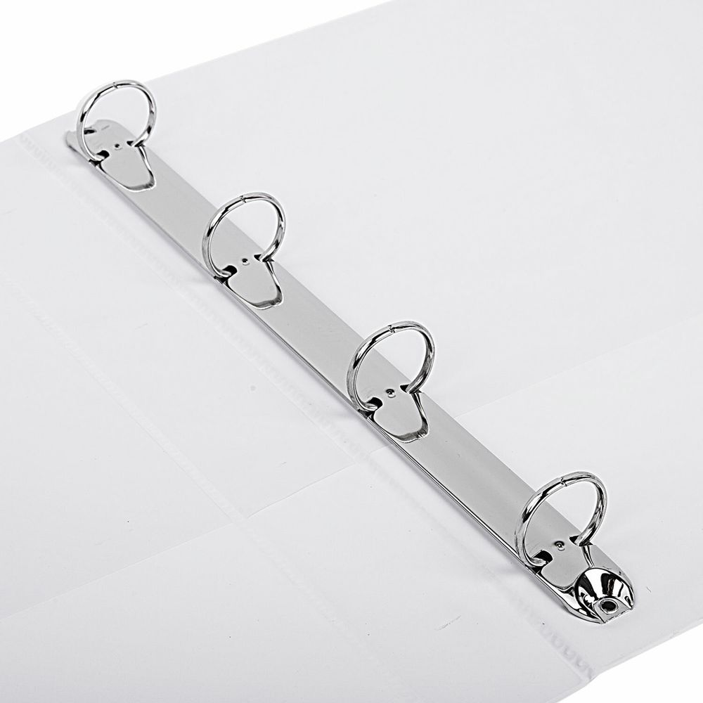 Папка ПАНОРАМА на 4 кольцах, ПРОЧНАЯ, картон/ПВХ, BRAUBERG "Office", БЕЛАЯ, 40 мм, до 250 листов