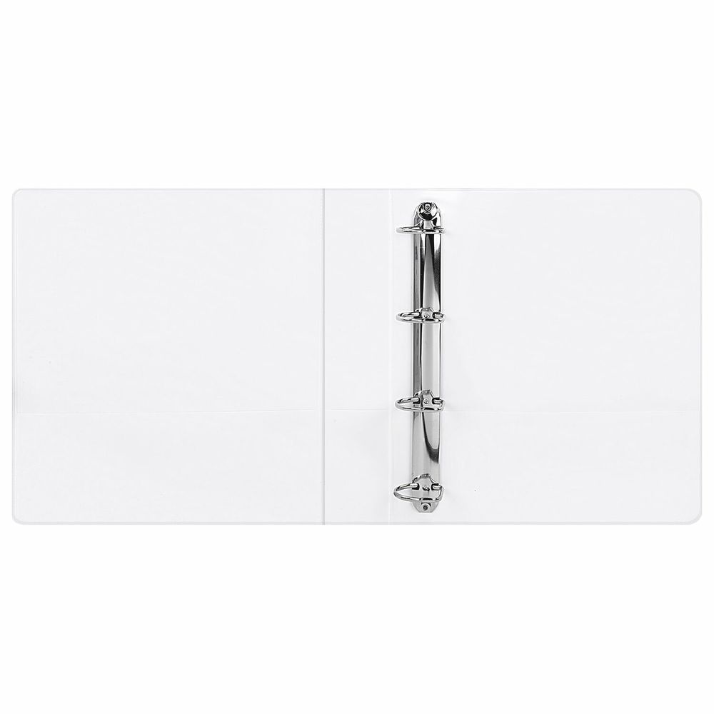 Папка ПАНОРАМА на 4 кольцах, ПРОЧНАЯ, картон/ПВХ, BRAUBERG "Office", БЕЛАЯ, 65 мм, до 400 листов