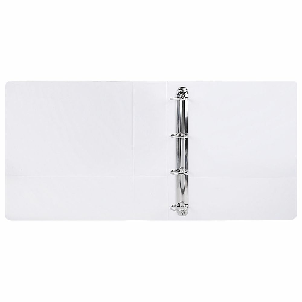 Папка ПАНОРАМА на 4 кольцах, ПРОЧНАЯ, картон/ПВХ, BRAUBERG "Office", БЕЛАЯ, 75 мм, до 500 листов