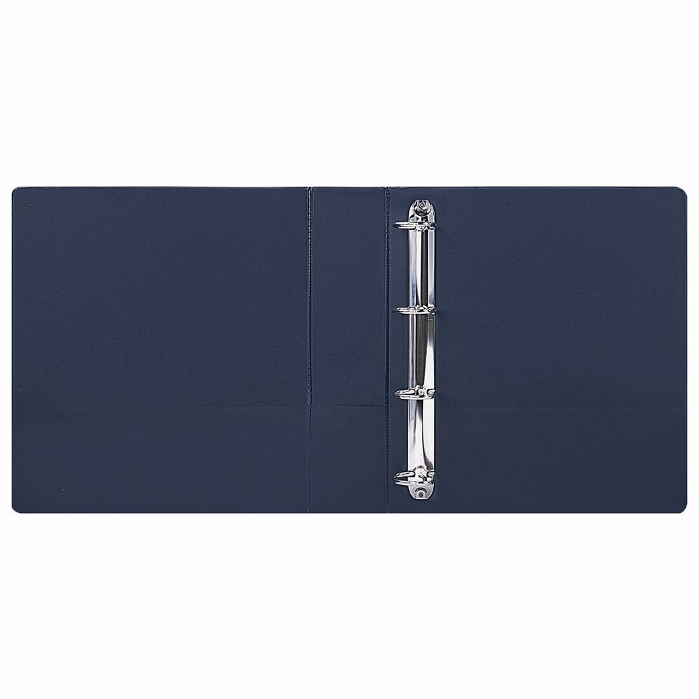 Папка ПАНОРАМА на 4 кольцах, ПРОЧНАЯ, картон/ПВХ, BRAUBERG "Office", СИНЯЯ, 65 мм, до 400 листов