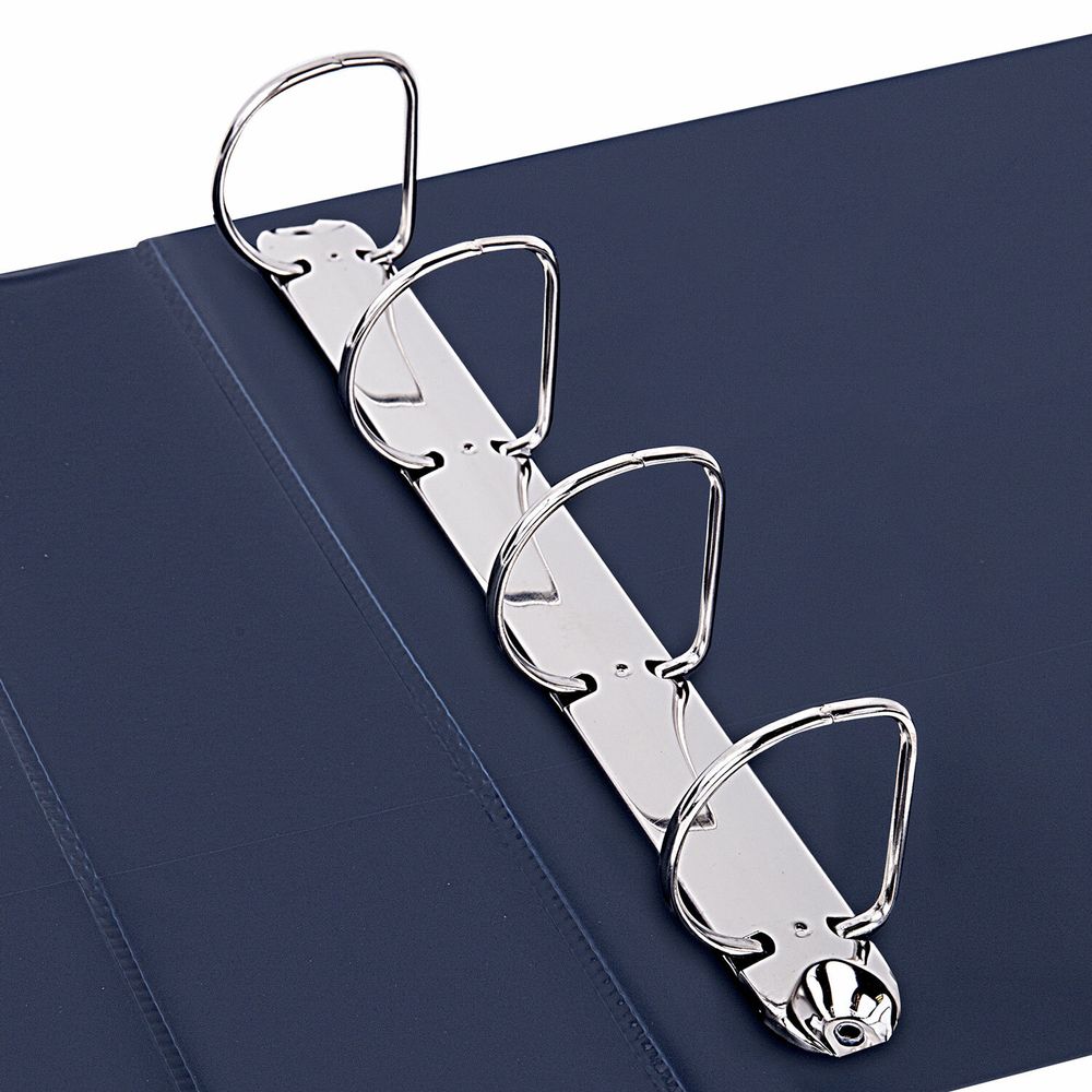 Папка ПАНОРАМА на 4 кольцах, ПРОЧНАЯ, картон/ПВХ, BRAUBERG "Office", СИНЯЯ, 65 мм, до 400 листов