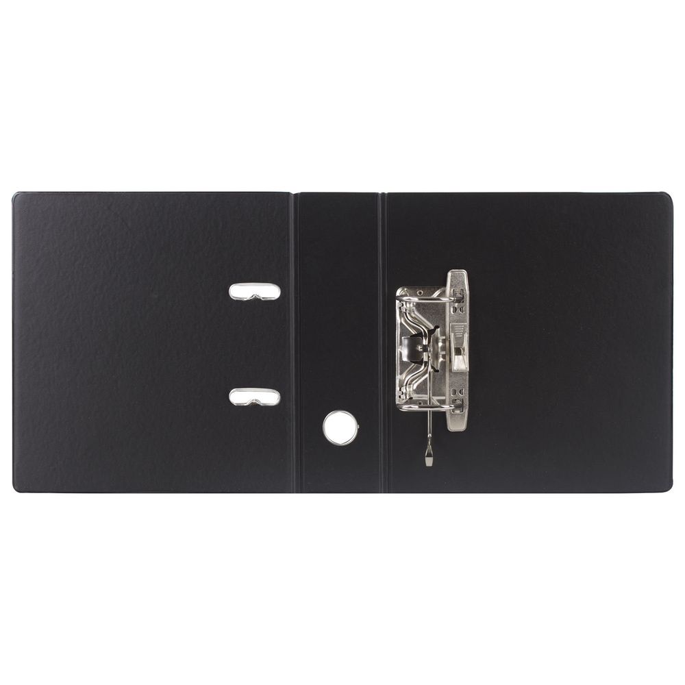 Папка-регистратор МАЛЫЙ ФОРМАТ (148х210 мм), А5, 70 мм, ВЕРТИКАЛЬНАЯ, двухстороннее покрытие, ПВХ, черная, BRAUBERG