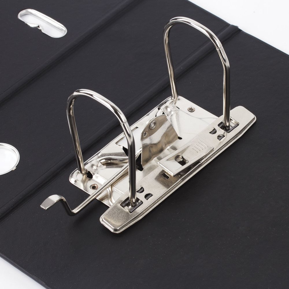 Папка-регистратор МАЛЫЙ ФОРМАТ (148х210 мм), А5, 70 мм, ВЕРТИКАЛЬНАЯ, двухстороннее покрытие, ПВХ, черная, BRAUBERG