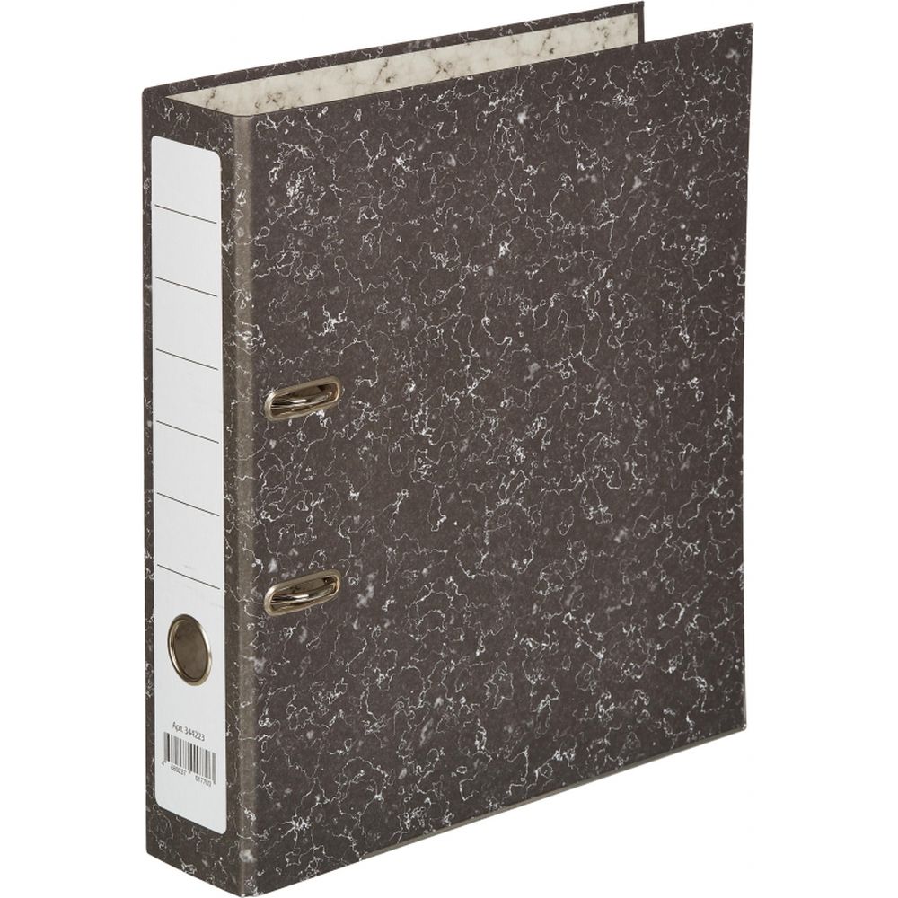 Регистратор 80мм, мрамор с черным корешком