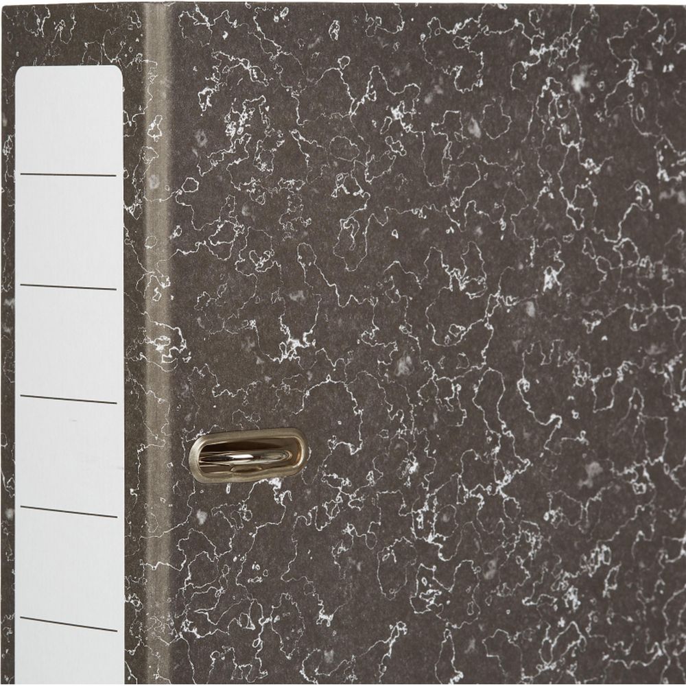 Регистратор 80мм, мрамор с черным корешком