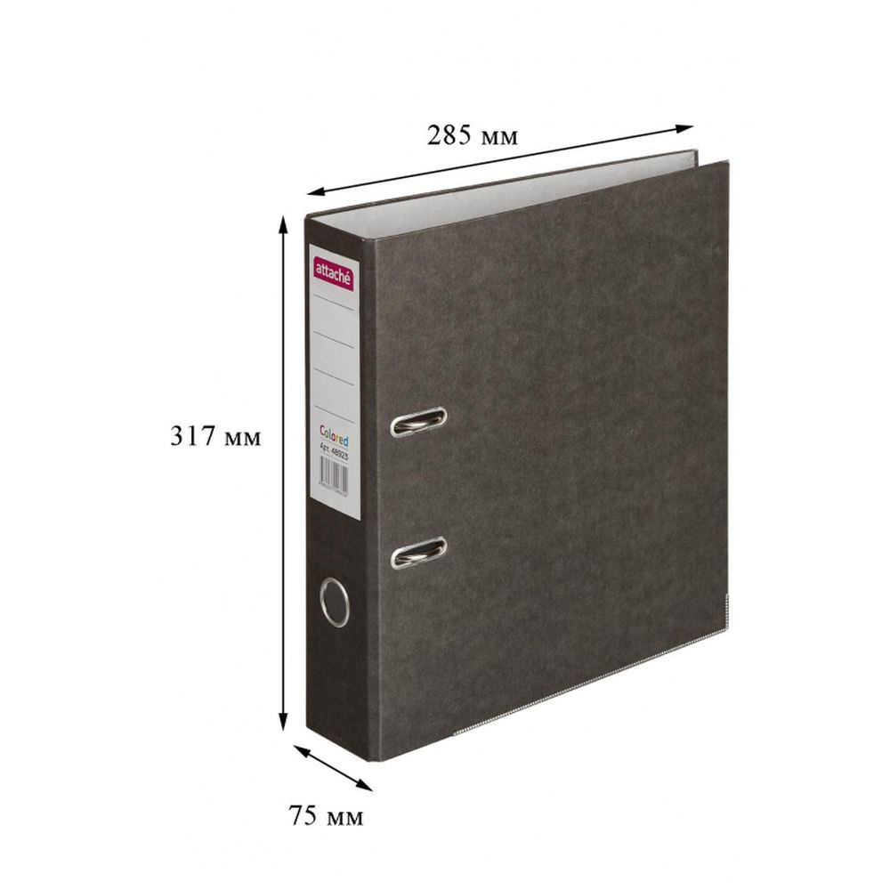 Регистратор ATTACHE Colored, 75мм, черный