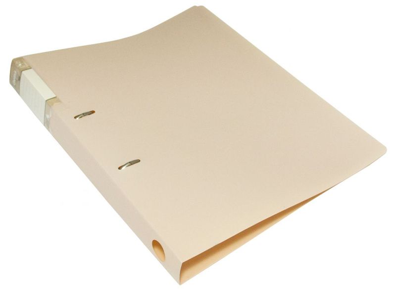 Папка на 2-х D-кольцах Бюрократ Gems A4 пластик 0.7мм корешок 32мм, кремовая