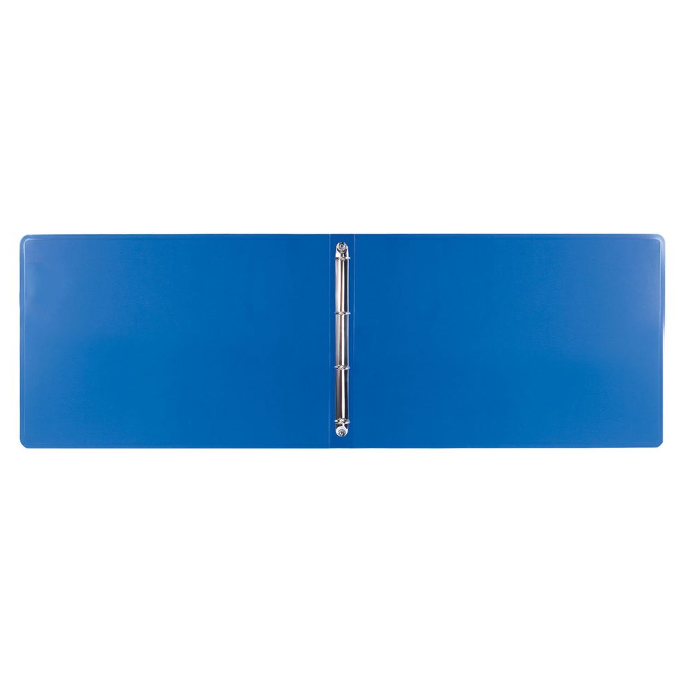 Папка на 4 кольцах БОЛЬШОГО ФОРМАТА А3, ГОРИЗОНТАЛЬНАЯ, 30 мм, синяя, 0,8 мм, BRAUBERG "Стандарт"