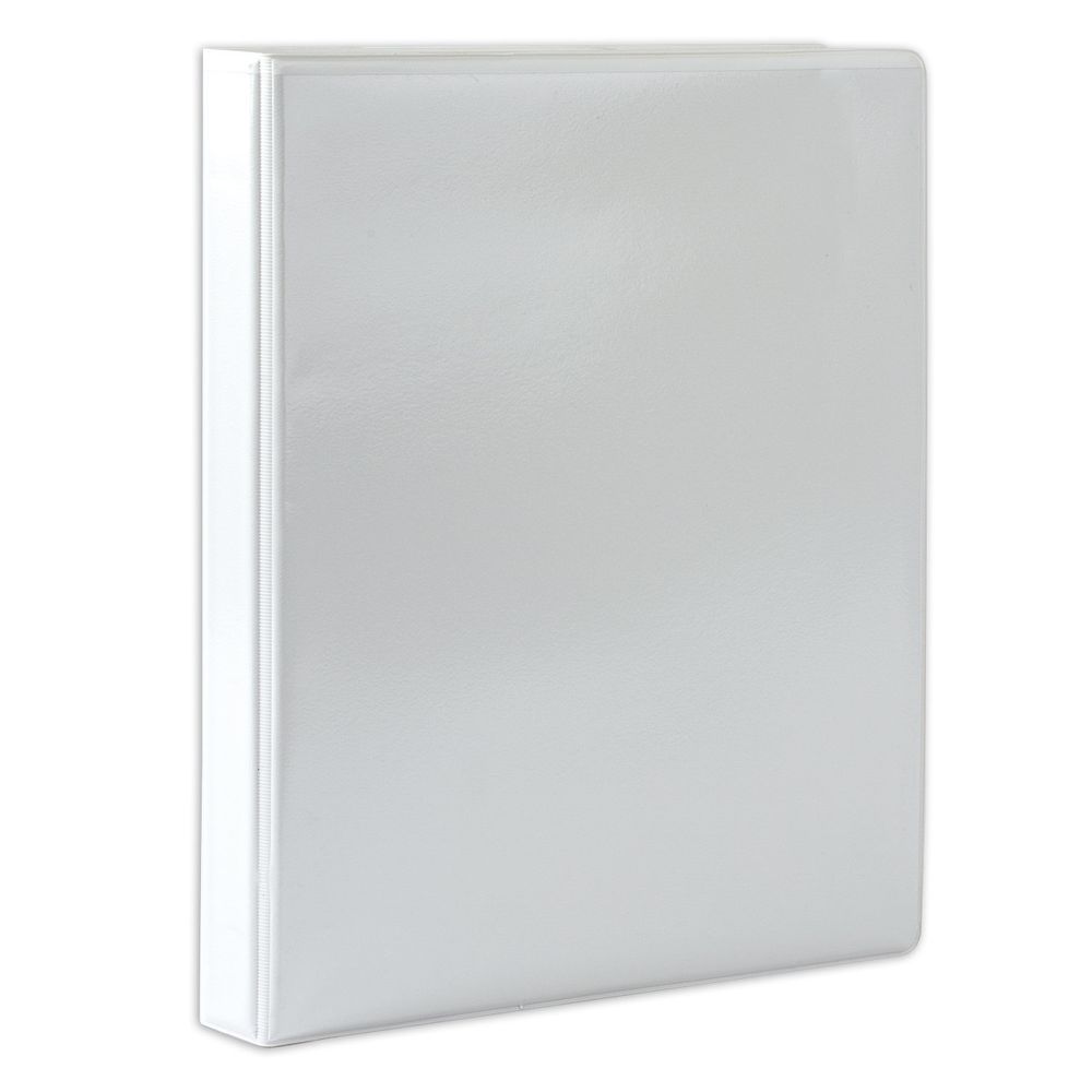 Папка на 4 кольцах с передним прозрачным карманом BRAUBERG, 35 мм, картон/ПВХ, белая, до 180 листов