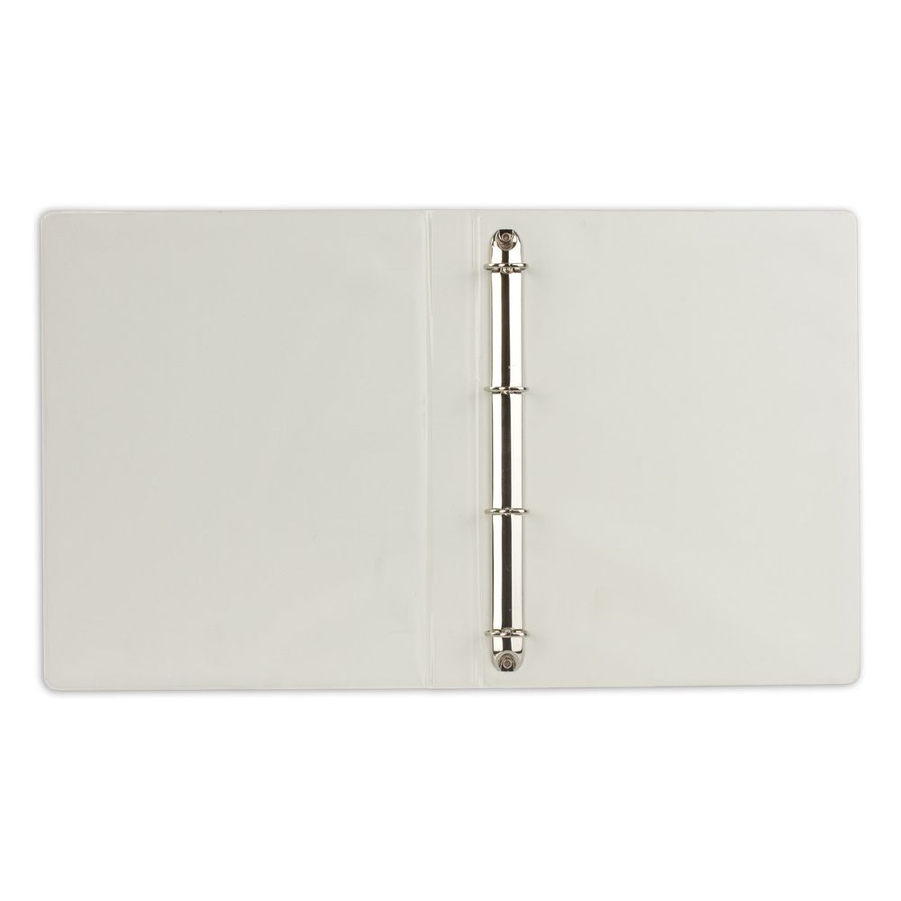 Папка на 4 кольцах с передним прозрачным карманом BRAUBERG, 35 мм, картон/ПВХ, белая, до 180 листов