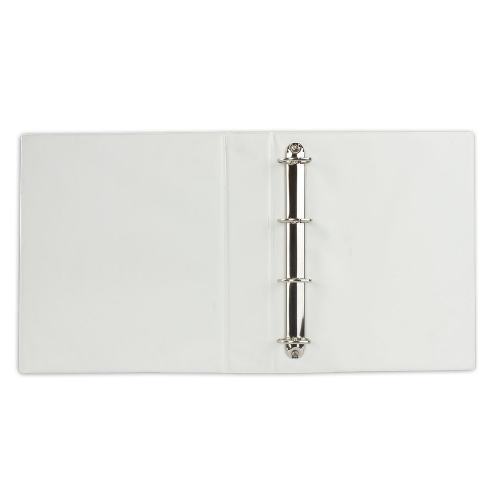 Папка на 4 кольцах с передним прозрачным карманом BRAUBERG, 65 мм, картон/ПВХ, белая, до 400 листов
