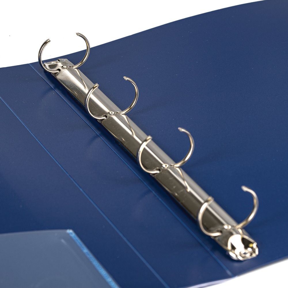 Папка на 4 кольцах, ширина 40 мм, BRAUBERG EXTRA, до 300 листов, СИНЯЯ, 0,8 мм