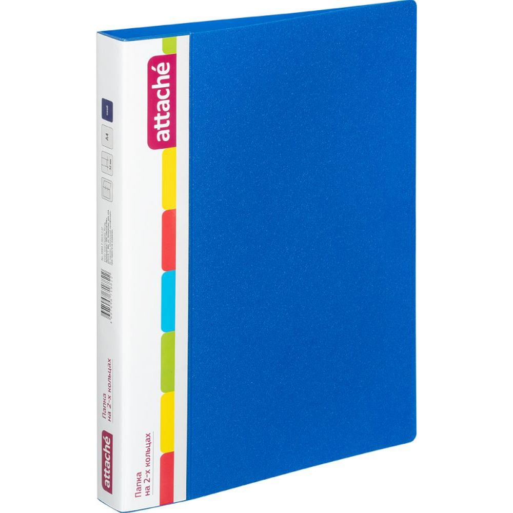 Папка на 2-х кольцах Attache F502/07, А4, 17/32мм, пластик, синяя