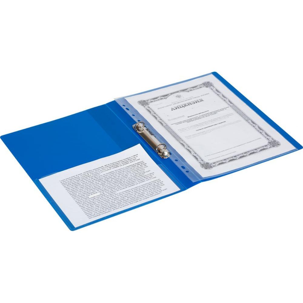 Папка на 2-х кольцах Attache F502/07, А4, 17/32мм, пластик, синяя