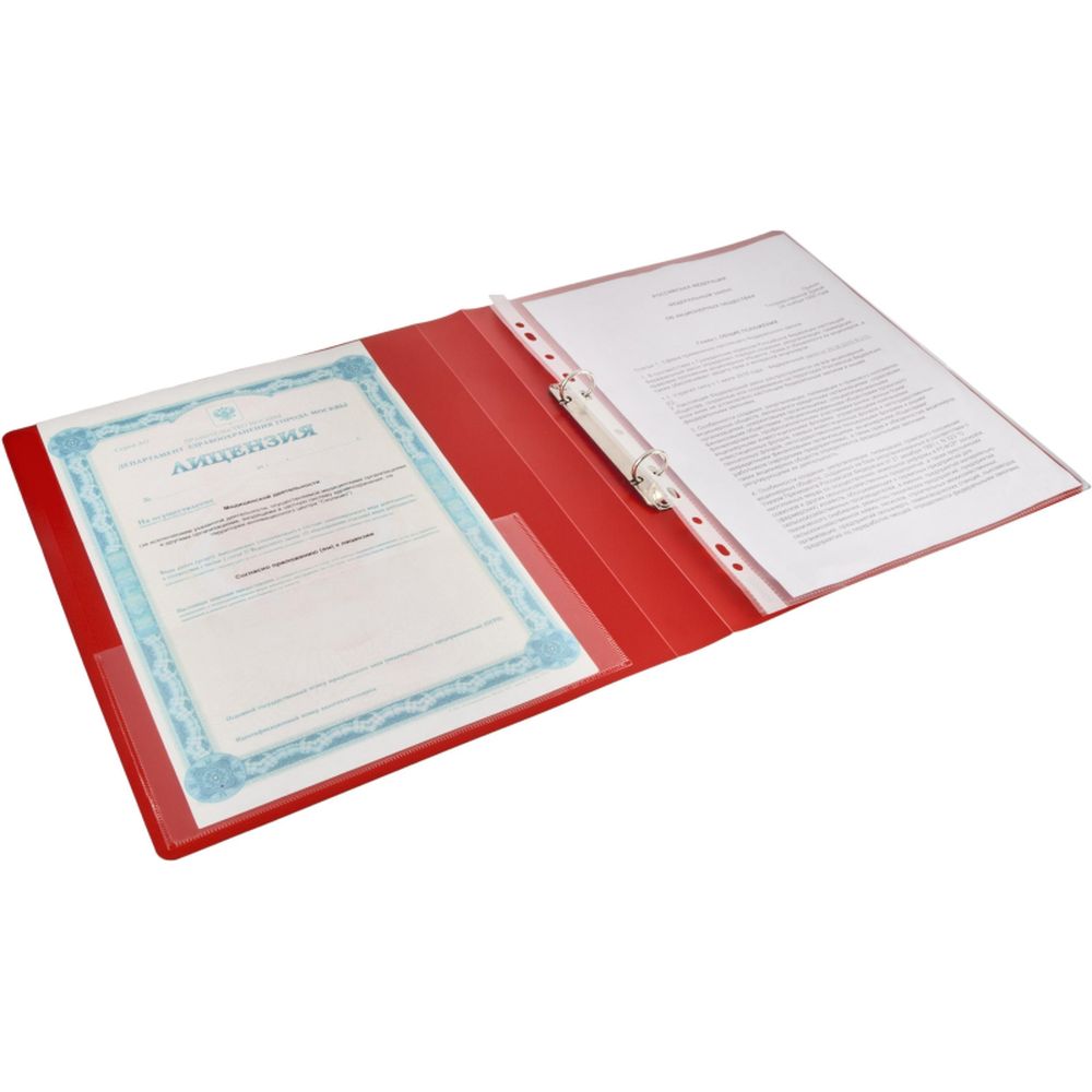 Папка на 2-х кольцах Attache F502/07, А4, 25/32мм, пластик, красная