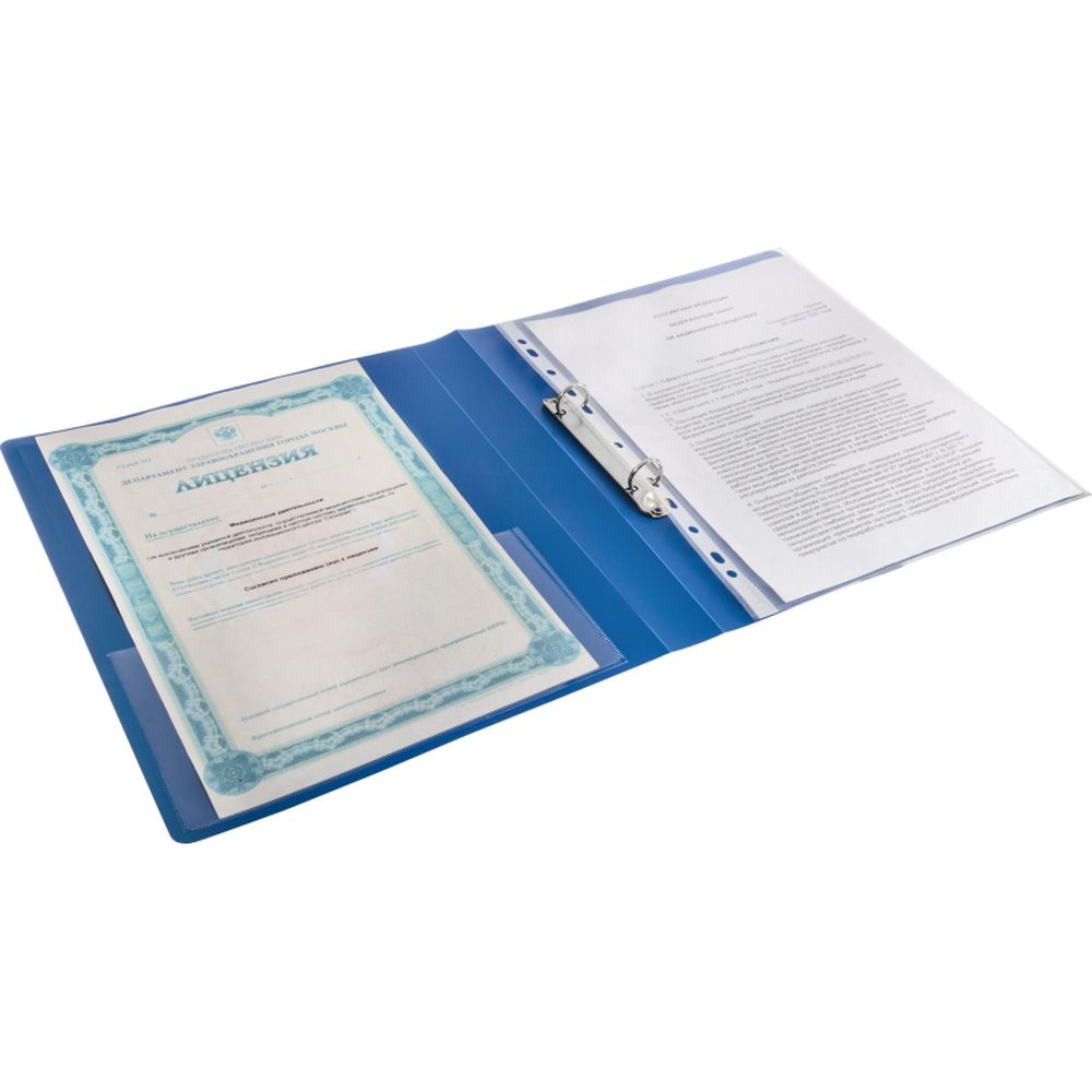 Папка на 2-х кольцах Attache F502/07, А4, 25/32мм, пластик, синяя