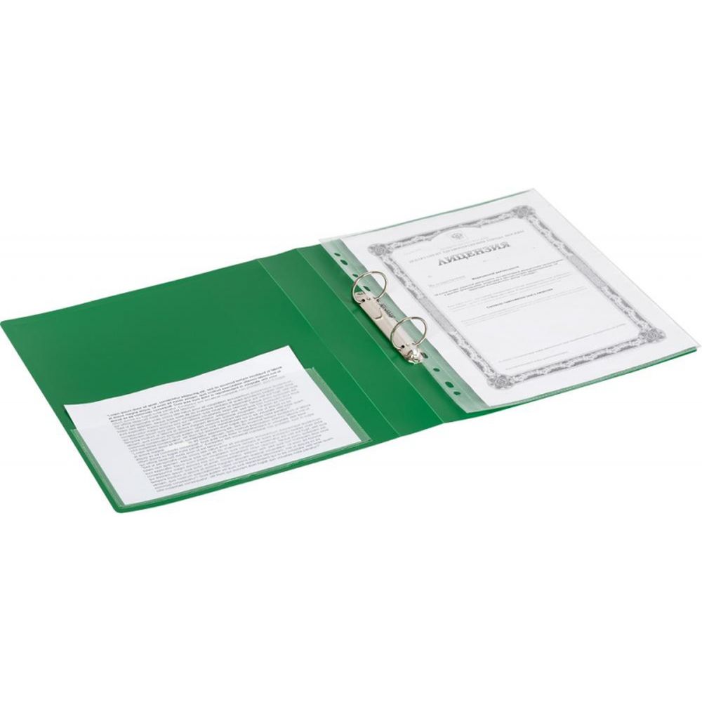 Папка на 2-х кольцах Attache F502/07, А4, 35/42мм, пластик, зеленая