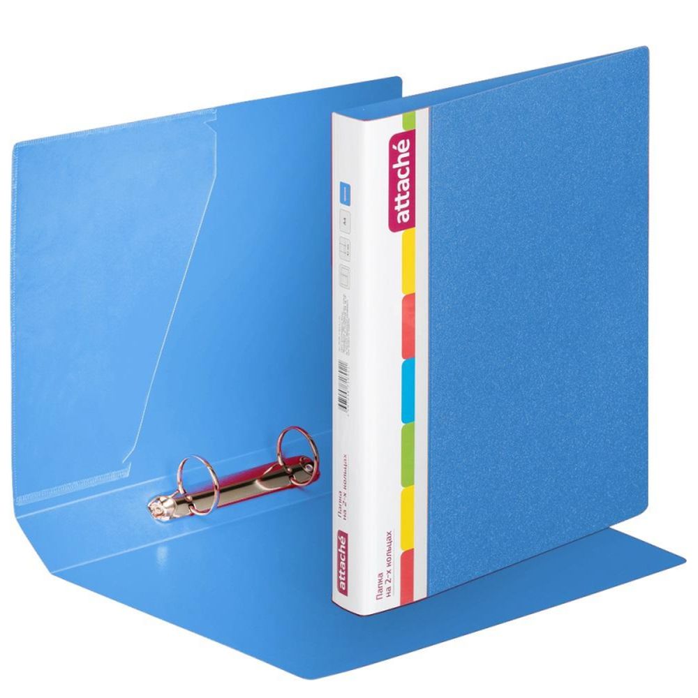 Папка на 2-х кольцах Attache F502/07, А4, 35/42мм, пластик, синяя